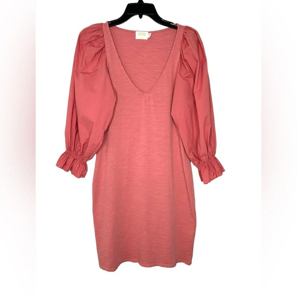 NATION LTD Oralia Flounce Mini Dress in Pink Cheeks Sz S EUC - Picture 1 of 11